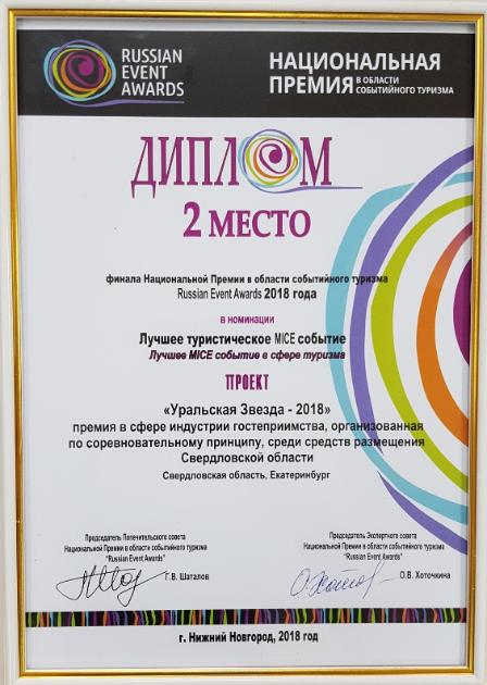 Проект «Уральская Звезда» победил в финале конкурса Russian Event Awards 2018